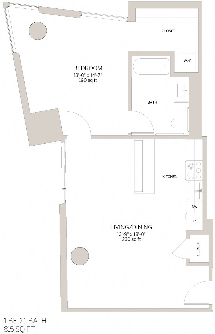 One Bedroom - G Floor Plan 3